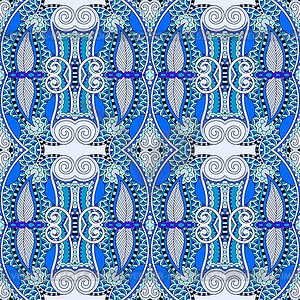 Blue authentic seamless geometry vintage pattern - vector image