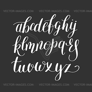 Black and white hand lettering alphabet design, - vector clipart