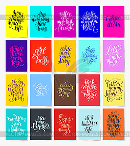 Set of 20 calligraphy posters with hand lettering - vector clipart