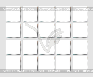20 pieces square blank sheet of white paper with - vector image