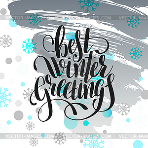 Best winter greetings handwritten lettering - stock vector clipart