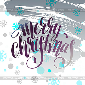 Merry christmas hand written calligraphy with - vector image