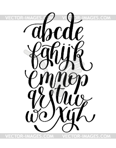 Black and white hand lettering alphabet design - vector image