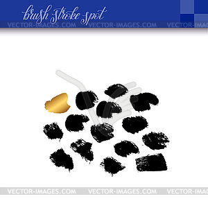 Black ink abstract hand drawing brush strokes spot - vector clipart