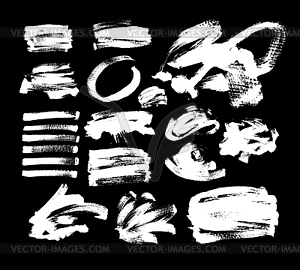 Set of 20 white ink hand drawing brushes - vector clip art