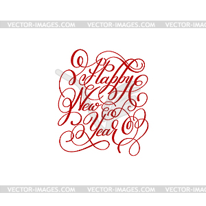 Happy new year handwritten lettering text - vector EPS clipart