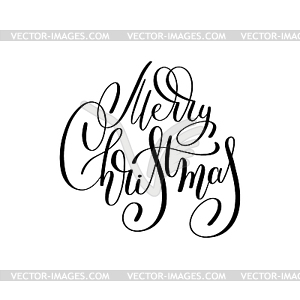 Merry christmas black and white handwritten - vector clipart