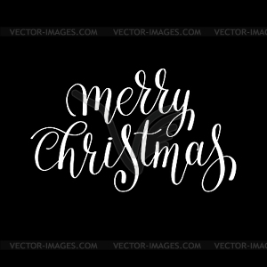 Merry christmas black and white handwritten - stock vector clipart