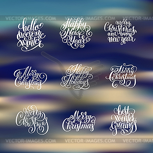 Merry christmas and happy new year holiday - vector clipart