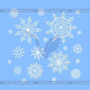 Christmas snowflakes collection, circle ornament - vector clipart