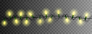 Christmas lights luminous garland realistic design - color vector clipart