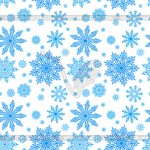 Blue seamless pattern with snowflakes to christmas - vector clip art