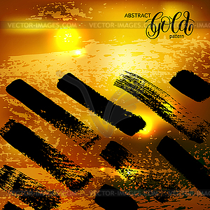 Abstract grunge black and gold pattern, template fo - vector clip art