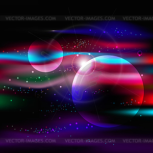 Космический фон со звездами туманности, млечный путь - векторный клипарт EPS