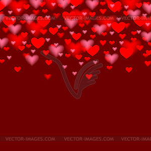 Valentines day background with red heart for your - vector image