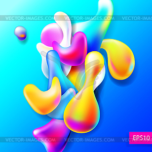 Abstract bright colorful plasma drops shapes pattern - vector clipart