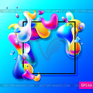 Abstract bright colorful plasma drops shapes with - vector image