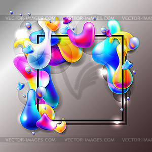 Abstract bright colorful plasma drops shapes with - vector clipart