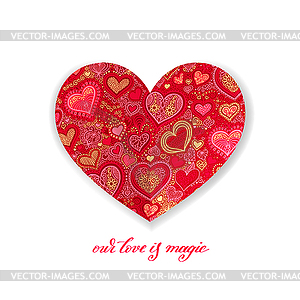Our love is magic calligraphy design with red - vector clipart