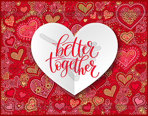 Better Together Text Phrase , Love or Friends - vector clipart