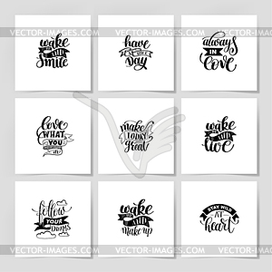 Set of handwritten lettering positive quote about - vector clip art