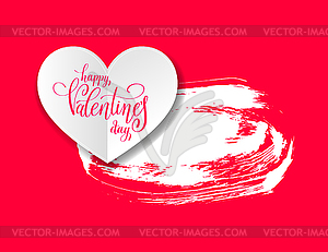 Love banner with heart origami paper lettering and - vector EPS clipart