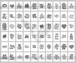 Mega set of 60 hand written lettering positive - vector clipart / vector image