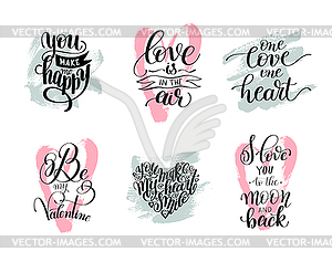 Set of handwritten lettering positive quote about - vector clipart