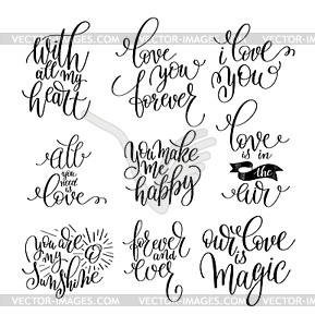 Set of handwritten lettering positive quote about - vector clipart