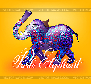 Purle elephant decorative 3d - vector clipart