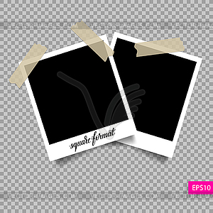 Retro square polaroid photo frame template - vector clipart