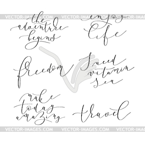 Набор из 6 письменных писем с положительной буквой - графика в векторе