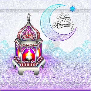 Счастливый дизайн Рамадана для поздравительной открытки - векторизованный клипарт