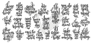 Set of 25 hand lettering motivational quotes - vector clip art