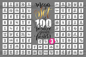 Mega set of 100 positive quotes posters, - vector clipart