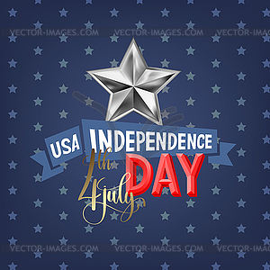 4th july USA independence day greeting card - vector image