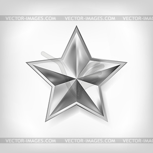 Silver star of five points design - vector clip art
