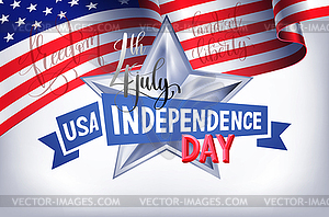 4th july USA independence day banner with american - vector clipart