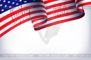 Abstract empty background with american flag - color vector clipart