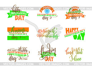 15th of august india independence day logo design - vector clip art