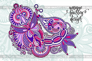 Unique flower paisley design - vector clipart / vector image