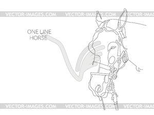 Continuous one line horse drawing - vector image