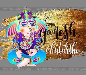 Happy ganesh chaturthi indian festival design poster - vector clip art