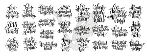 Set of 25 hand lettering motivational and - vector clipart