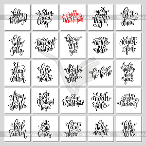 25 hand lettering poster set to christmas holiday - vector clip art