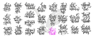 Set of 25 hand lettering wedding invitation and - vector image