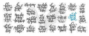 Set of 25 hand lettering wedding invitation and - vector image