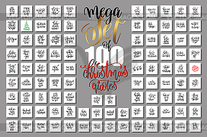 Mega set of 100 christmas lettering quotes to new - vector EPS clipart