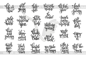 Set of 25 black and white positive quote - vector clipart