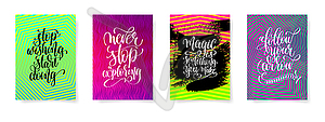 Set of four lettering positive quotes posters - vector clipart / vector image